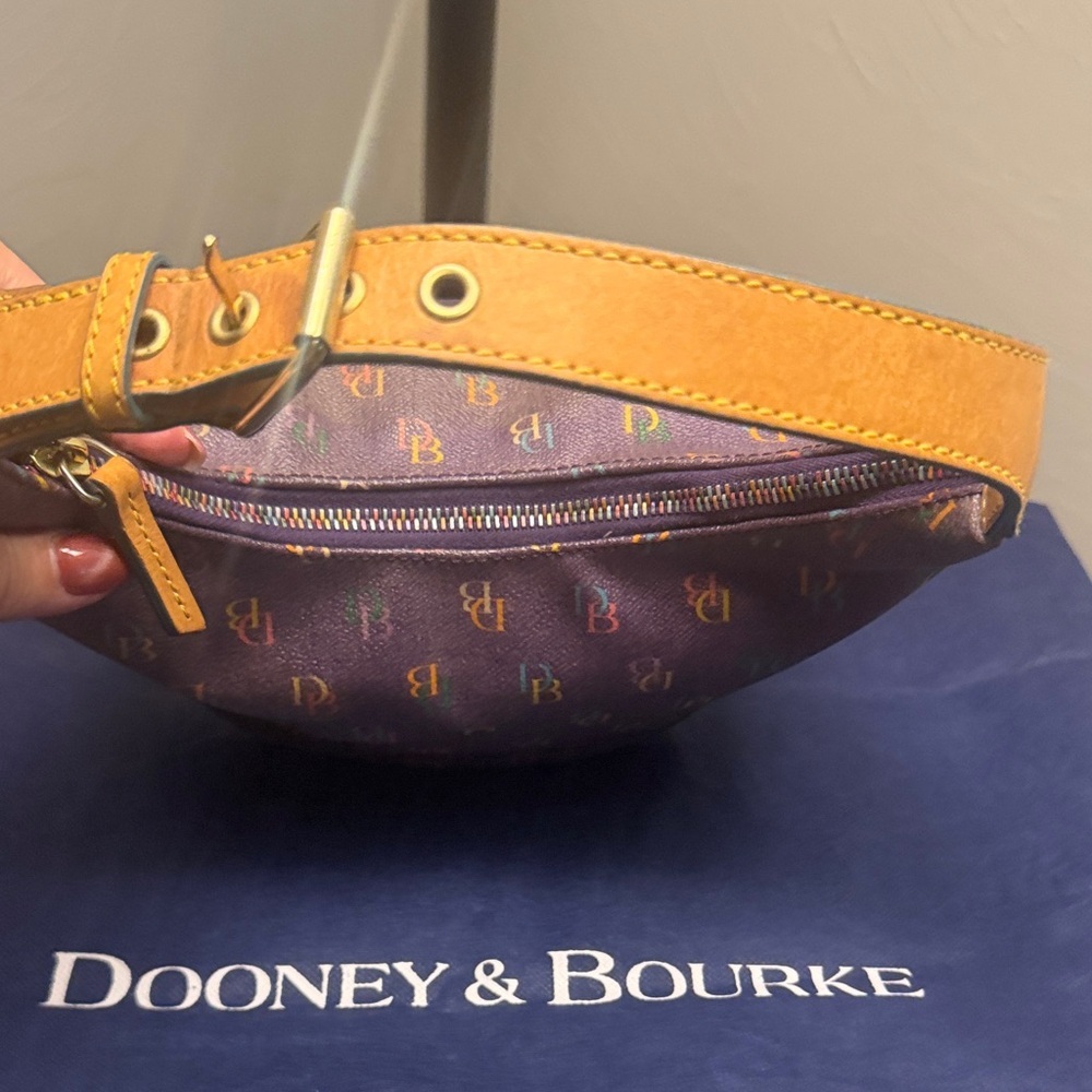 Vintage Y2K Dooney & Bourke Small  Rainbow Zipper Monogram Shoulder Bag - Picture 4 of 14